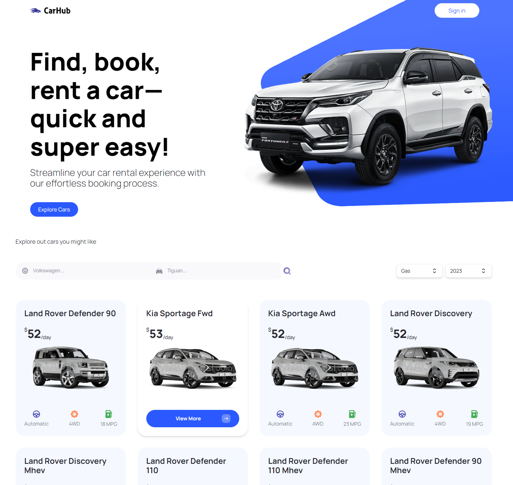 cars-showcase web (NextJS,TypeScript)