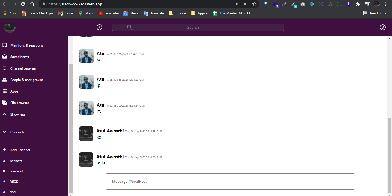  Slack-on (React JS, Next Js, Styled Components, Firebase-db)